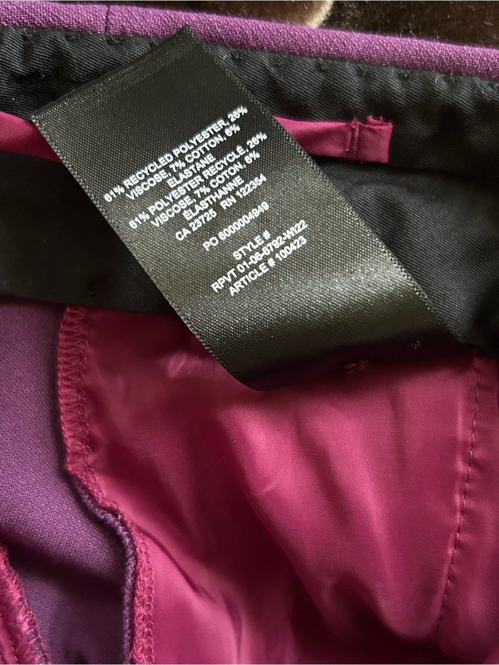 NWOT Babaton Pleated Wide Leg High Waist Pants Deep Purple Effortless look alike - Picture 8 of 10